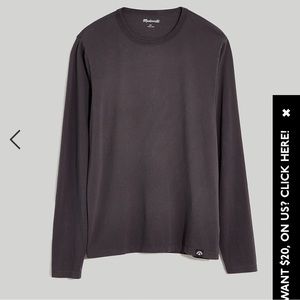 Madewell Garment-Dyed Allday Crewneck Tee Black Coal